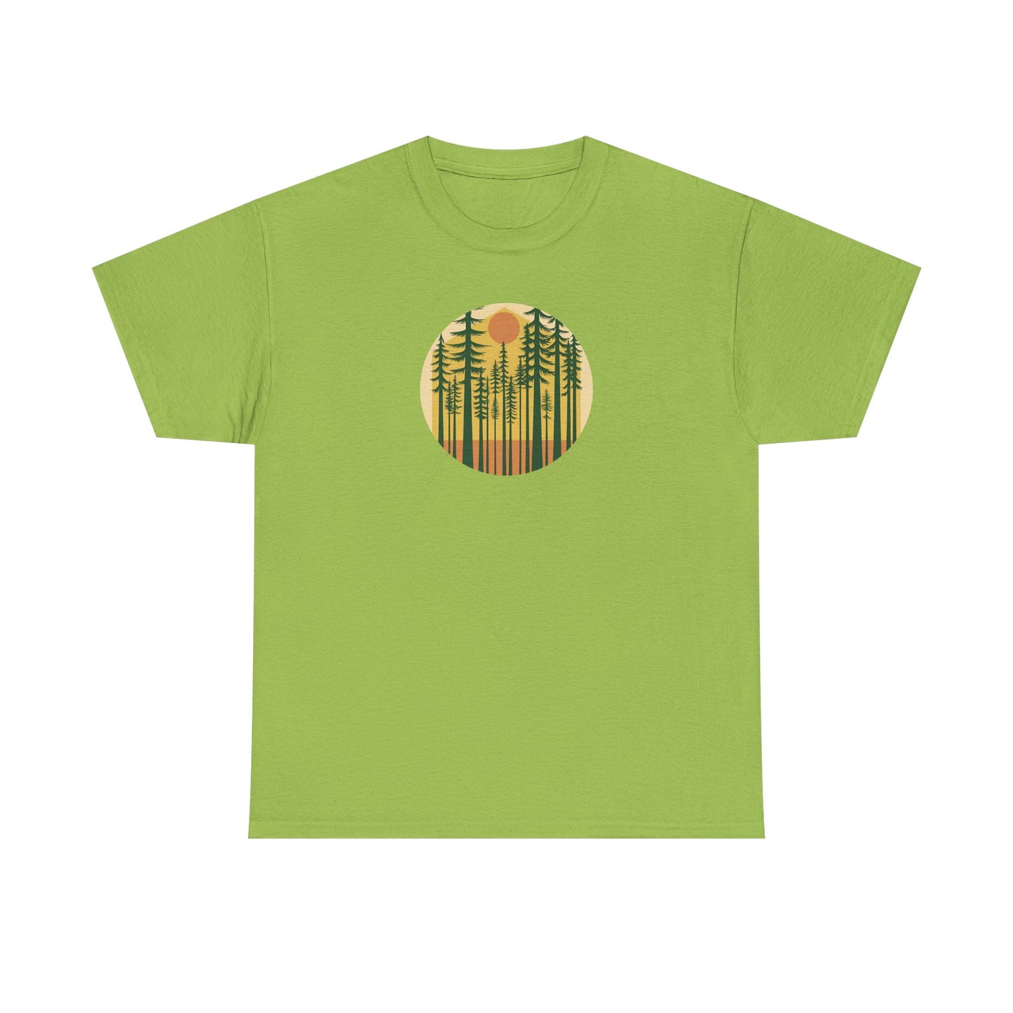 Nature Sunset Unisex Heavy Cotton Tee, Outdoor Tee, Gift for Nature Lovers