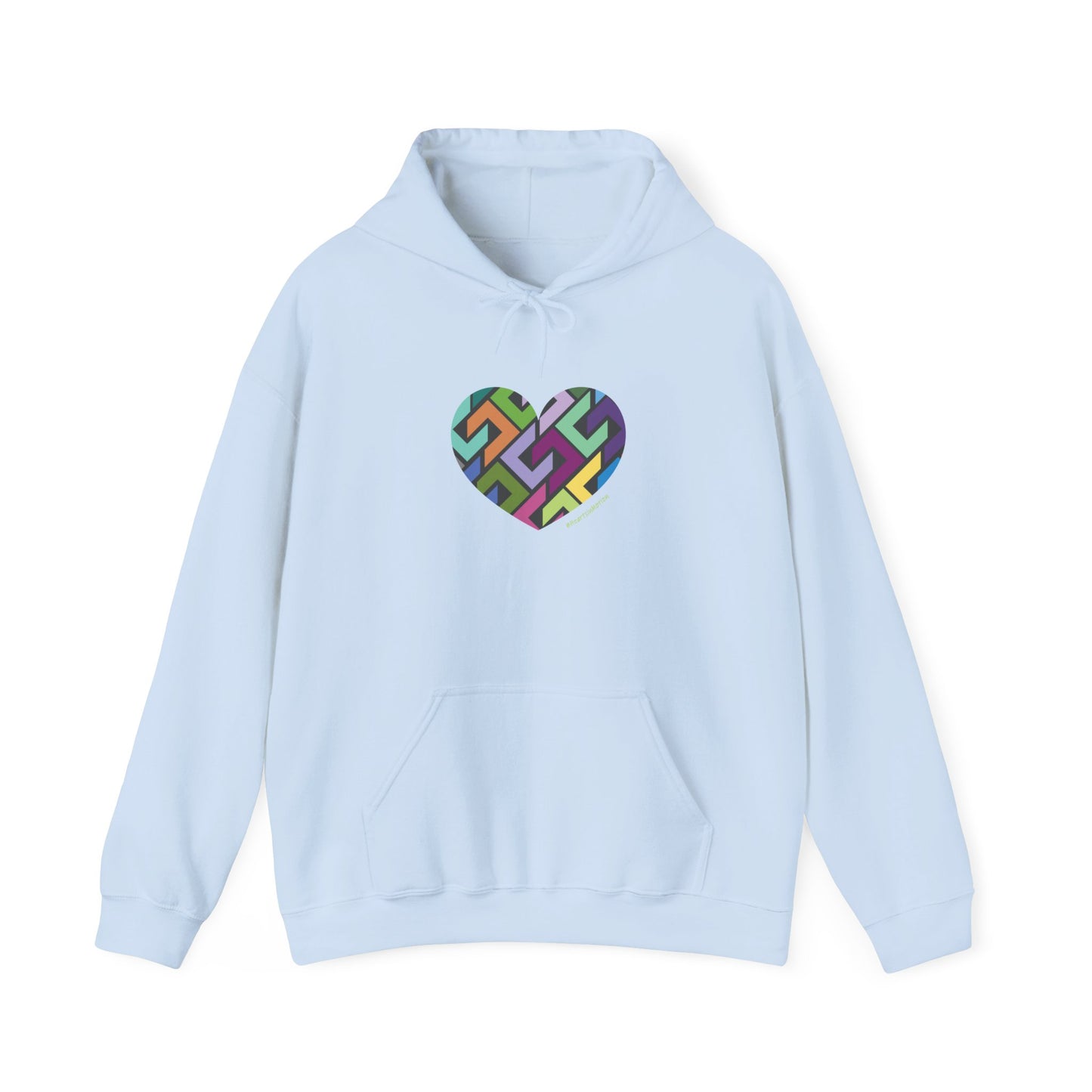 Colourful Heart Design Unisex Hoodie, Casual Layer - #HeartsInMotion