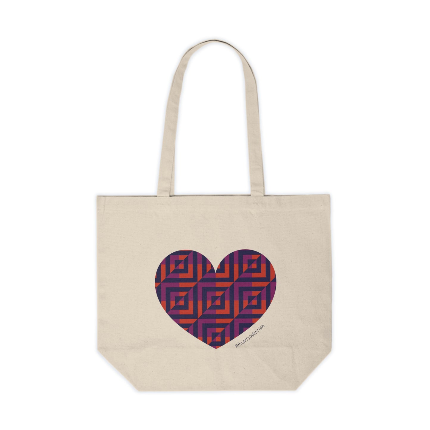 Heart Geometric Pattern Canvas Shopping Tote – Eco-Friendly #HeartsInMotion