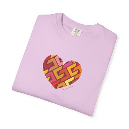 Colourful Heart Pattern Unisex Garment-Dyed T-Shirt - #HeartsInMotion