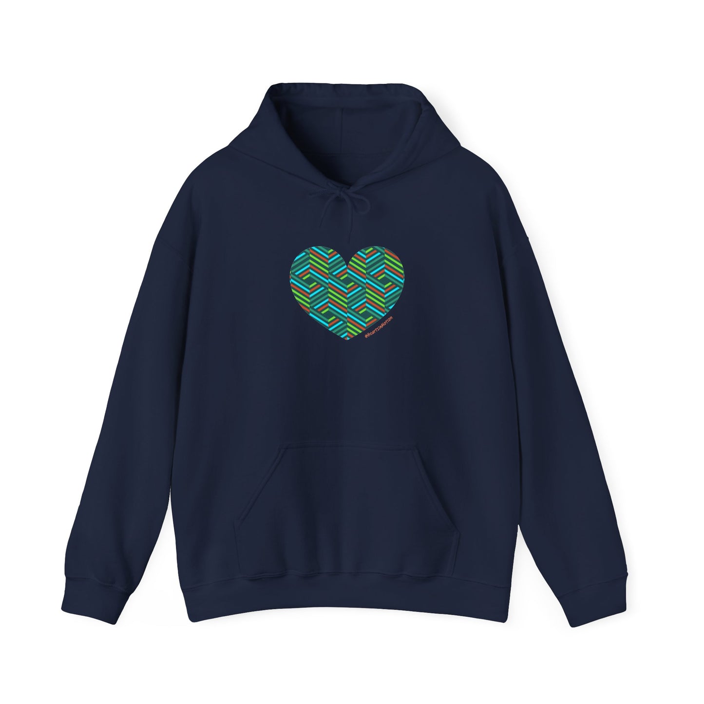 Colourful Heart Hoodie, Unisex Heavy Blend Sweatshirt, #HeartsInMotion
