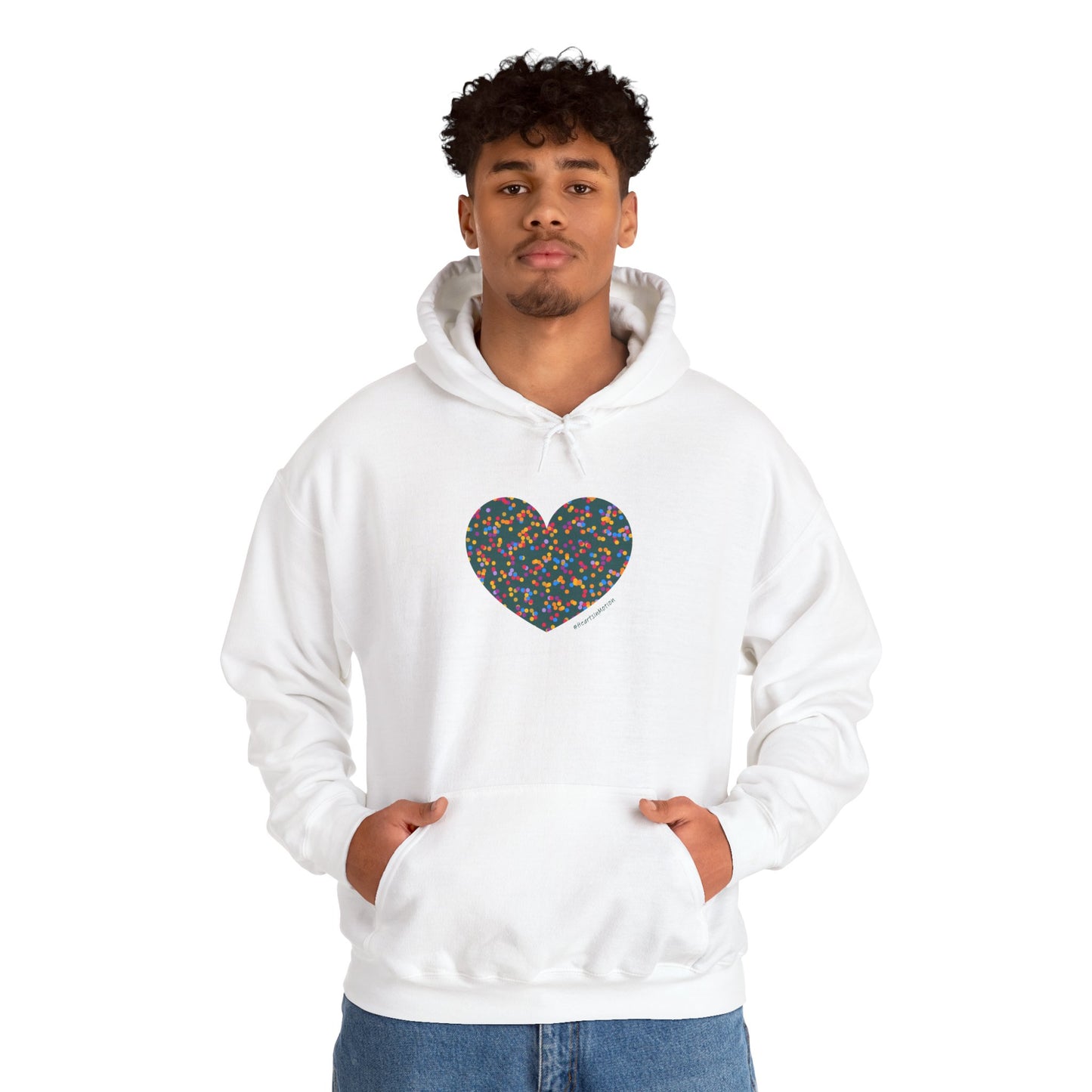 Colourful Heart Dot Design Unisex Hoodie - #HeartsInMotion