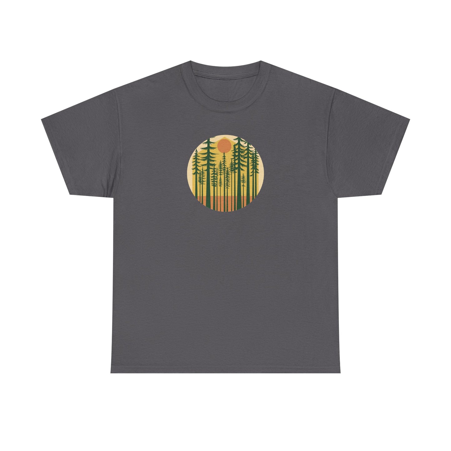 Nature Sunset Unisex Heavy Cotton Tee, Outdoor Tee, Gift for Nature Lovers