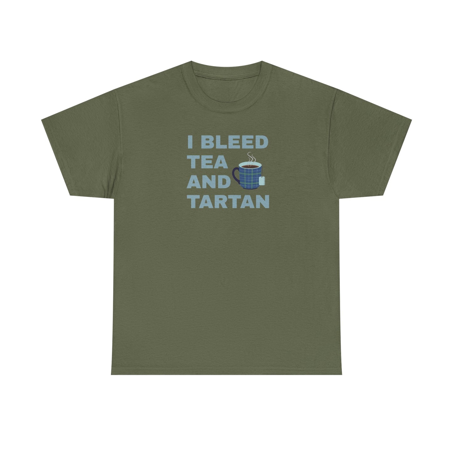 I Bleed Tea and Tartan - Tea Lover's Unisex Heavy Cotton Tee