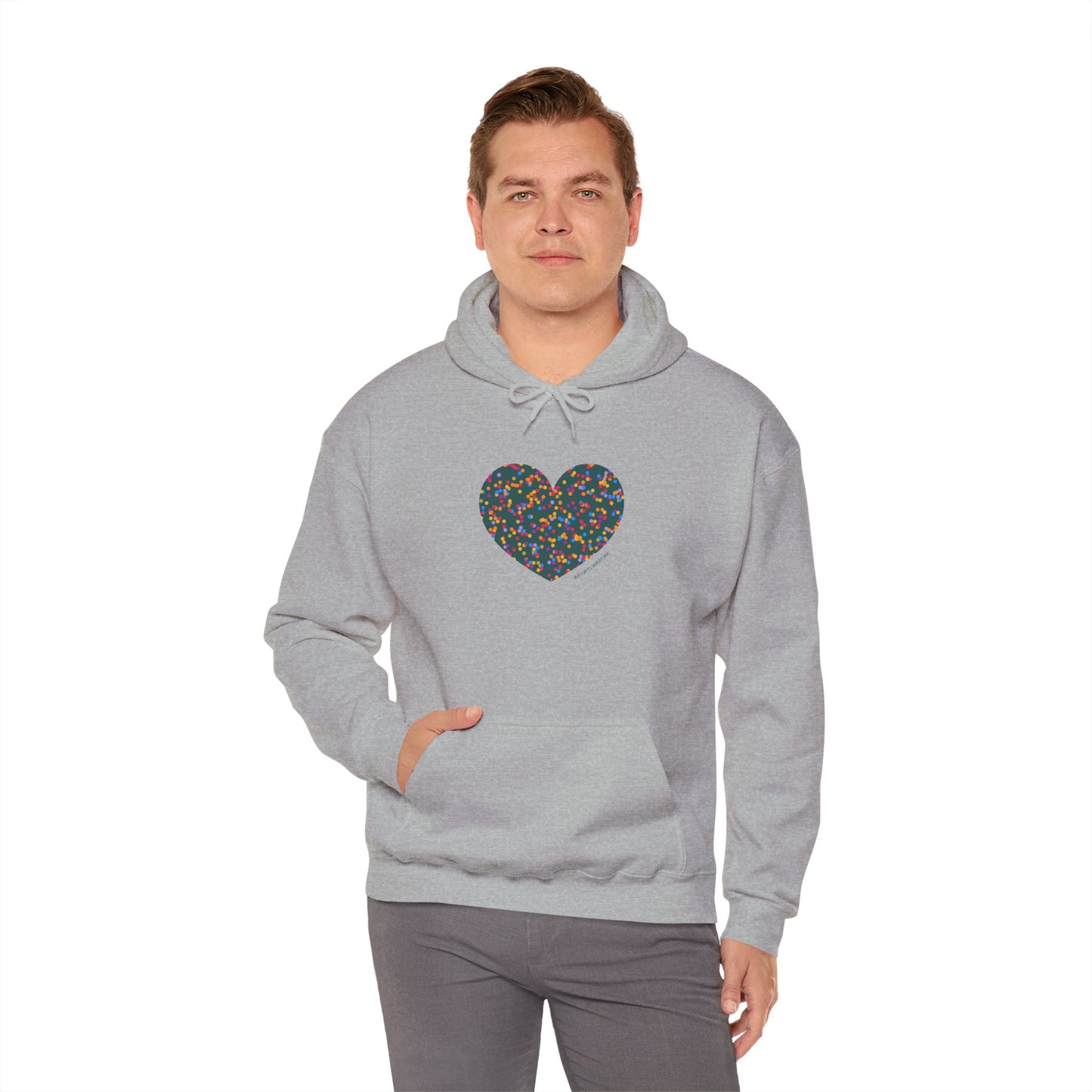 Colourful Heart Dot Design Unisex Hoodie - #HeartsInMotion