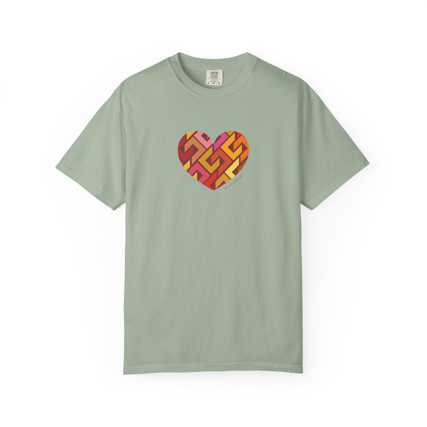 Colourful Heart Pattern Unisex Garment-Dyed T-Shirt - #HeartsInMotion