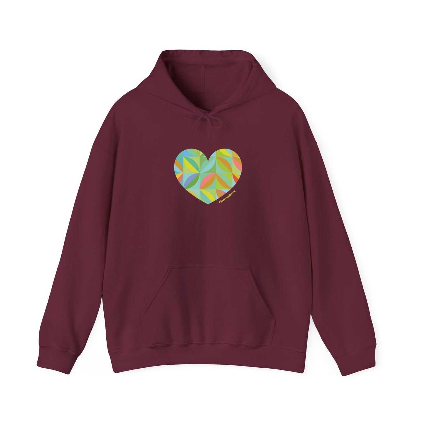 Colourful Heart Leaf Design Unisex Hoodie - Cozy and Stylish - #HeartsInMotion