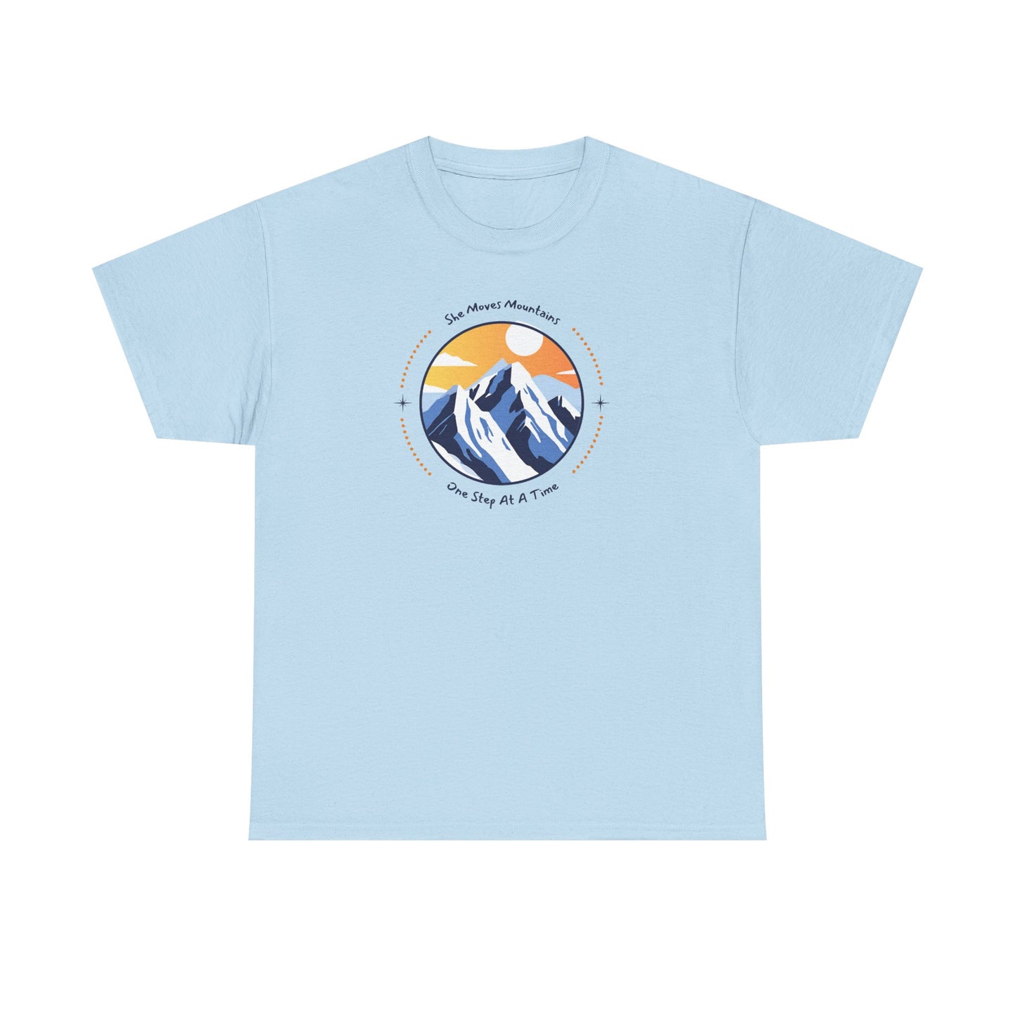 Mountain Sunrise Heavy Cotton Tee, Outdoor Adventure Shirt, Nature Lover Gift