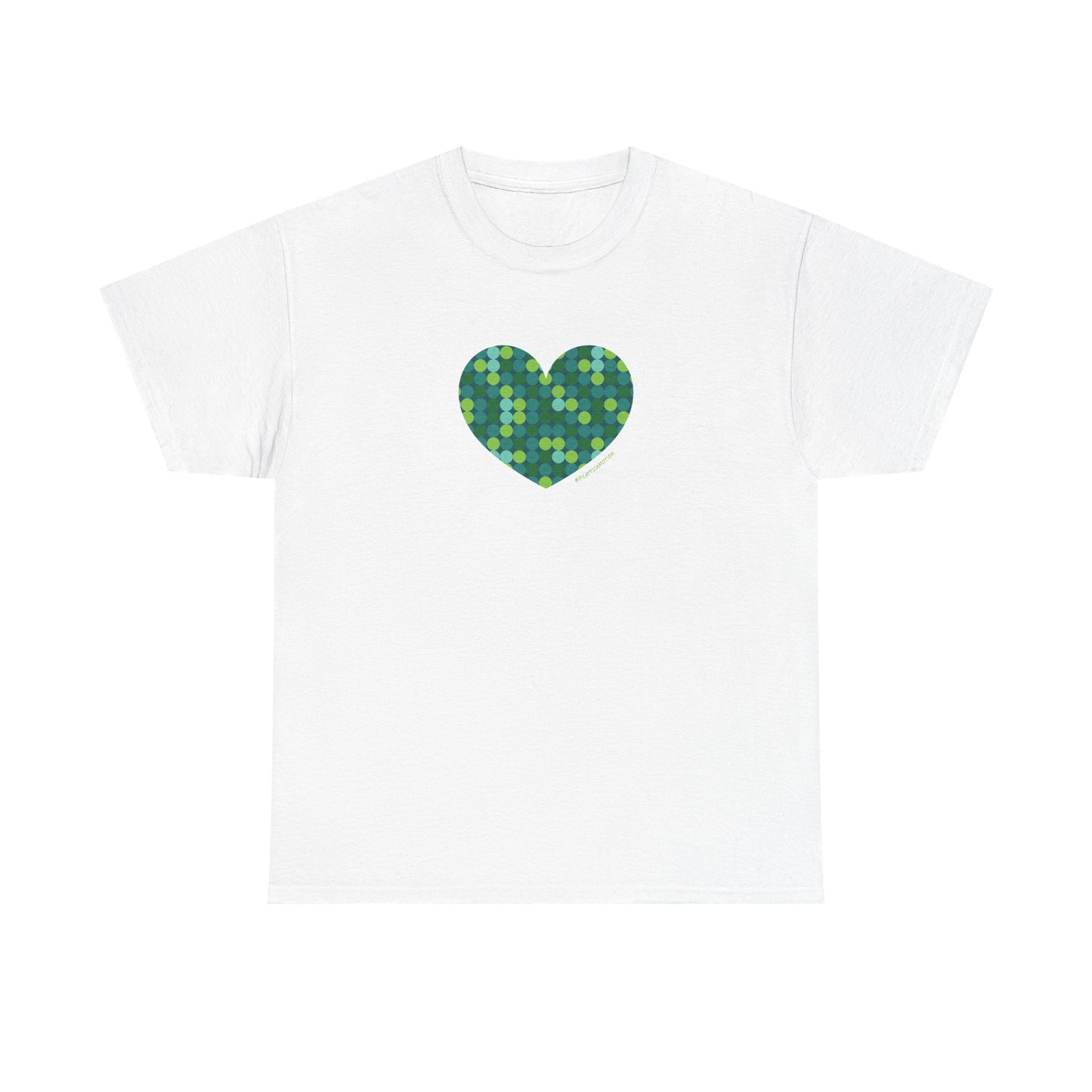 Green Dot Heart T-shirt - #HeartsInMotion - Love Over Hate