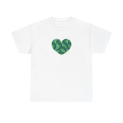 Green Dot Heart T-shirt - #HeartsInMotion - Love Over Hate
