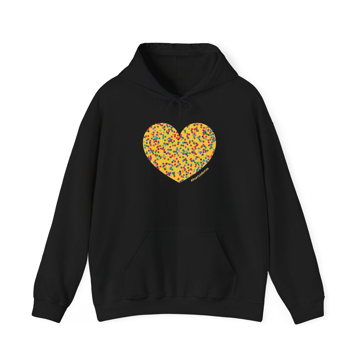 Colourful Dot Heart Hoodie - Unisex Heavy Blend™ #HeartsInMotion