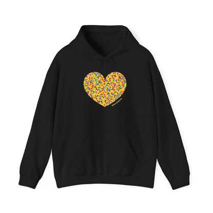 Colourful Dot Heart Hoodie - Unisex Heavy Blend™ #HeartsInMotion