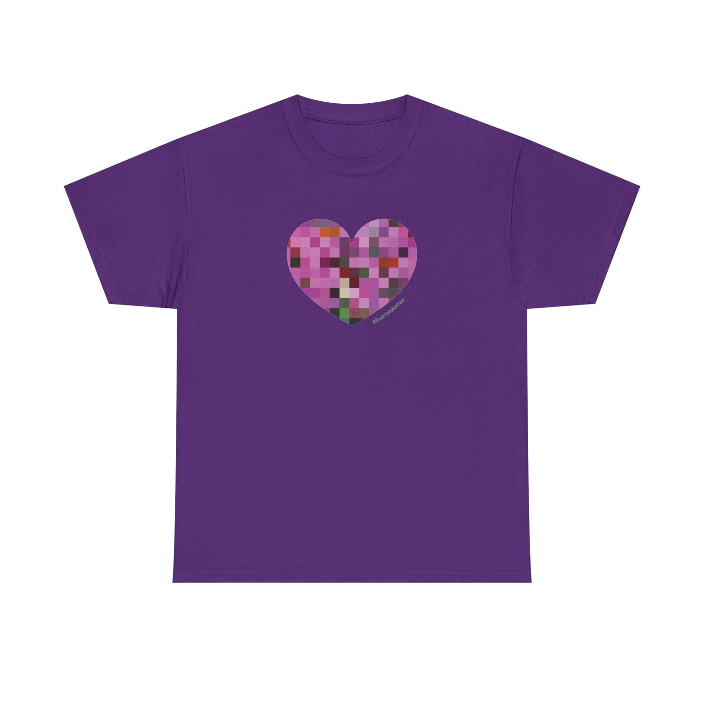 Pixel Heart Mosaic Unisex Heavy Cotton Tee - Colorful Love Shirt