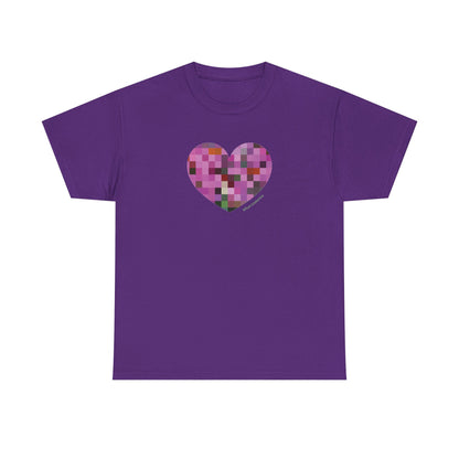 Pixel Heart Mosaic Unisex Heavy Cotton Tee - Colorful Love Shirt