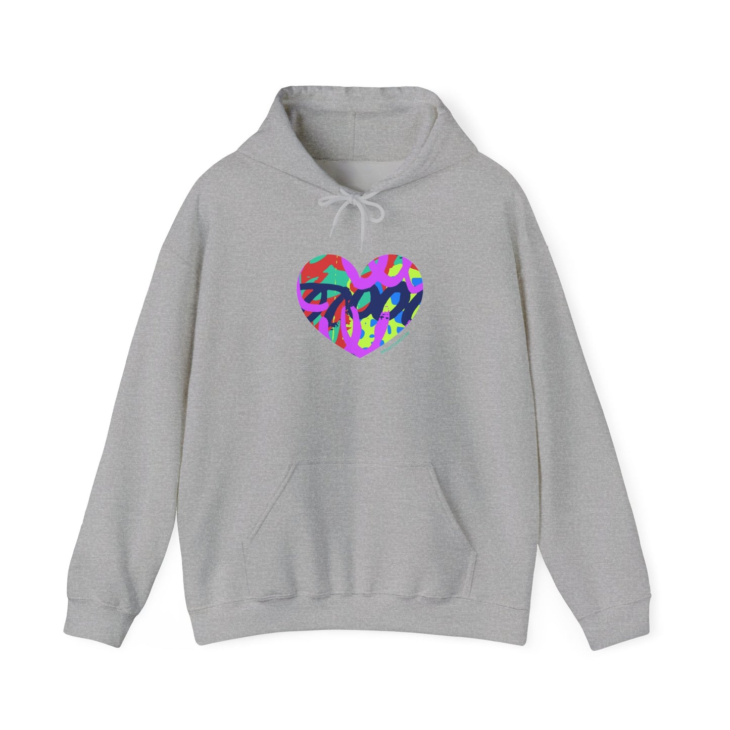 Colorful Grafitti Heart Hoodie – #HeartsInMotion - Love Over Hate