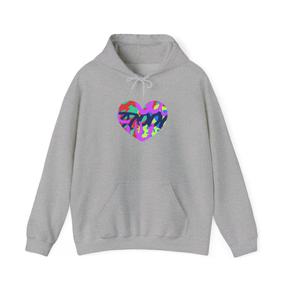 Colorful Grafitti Heart Hoodie – #HeartsInMotion - Love Over Hate