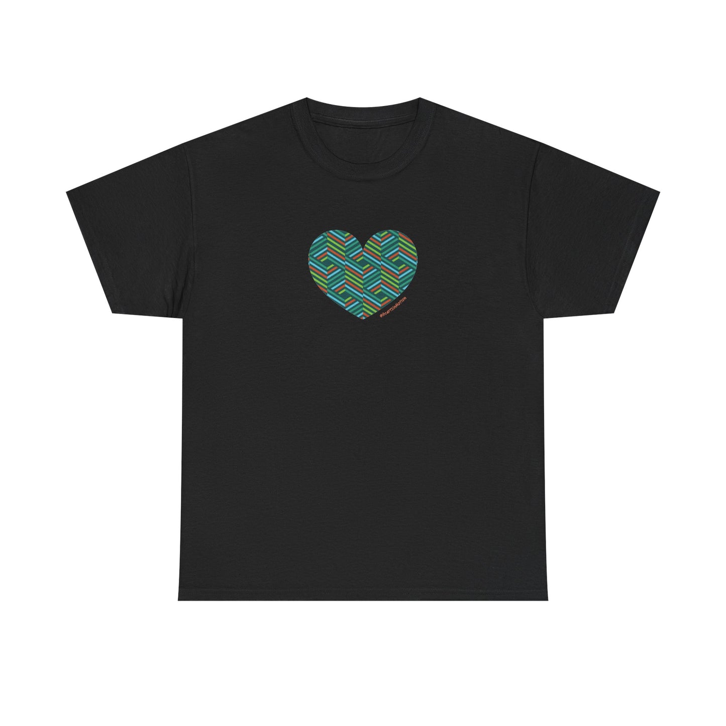 Colourful Heart Unisex Heavy Cotton Tee | Casual Gift, #HeartsInMotion