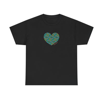 Colourful Heart Unisex Heavy Cotton Tee | Casual Gift, #HeartsInMotion