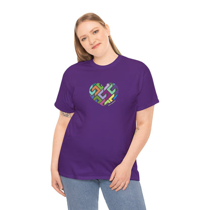 Colourful Heart Unisex Heavy Cotton Tee - Stylish & Comfortable Wear