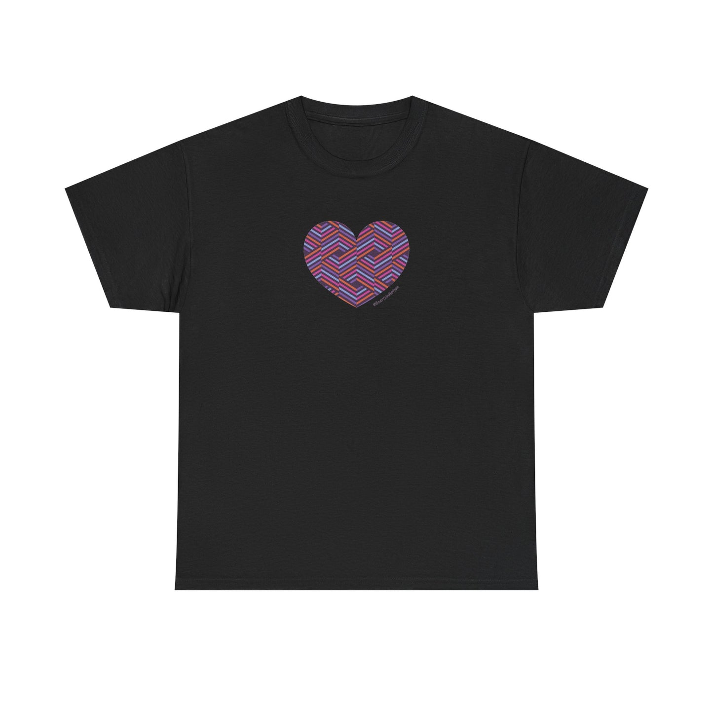 Colorful Geometric Heart Unisex Heavy Cotton Tee - #HeartsInMotion