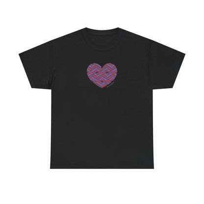 Colorful Geometric Heart Unisex Heavy Cotton Tee - #HeartsInMotion