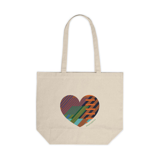 Heart Pattern Canvas Shopping Tote - Eco-Friendly Grocery Bag