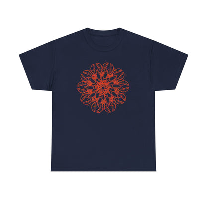 Lobster Mandala Blossom Unisex Heavy Cotton Tee