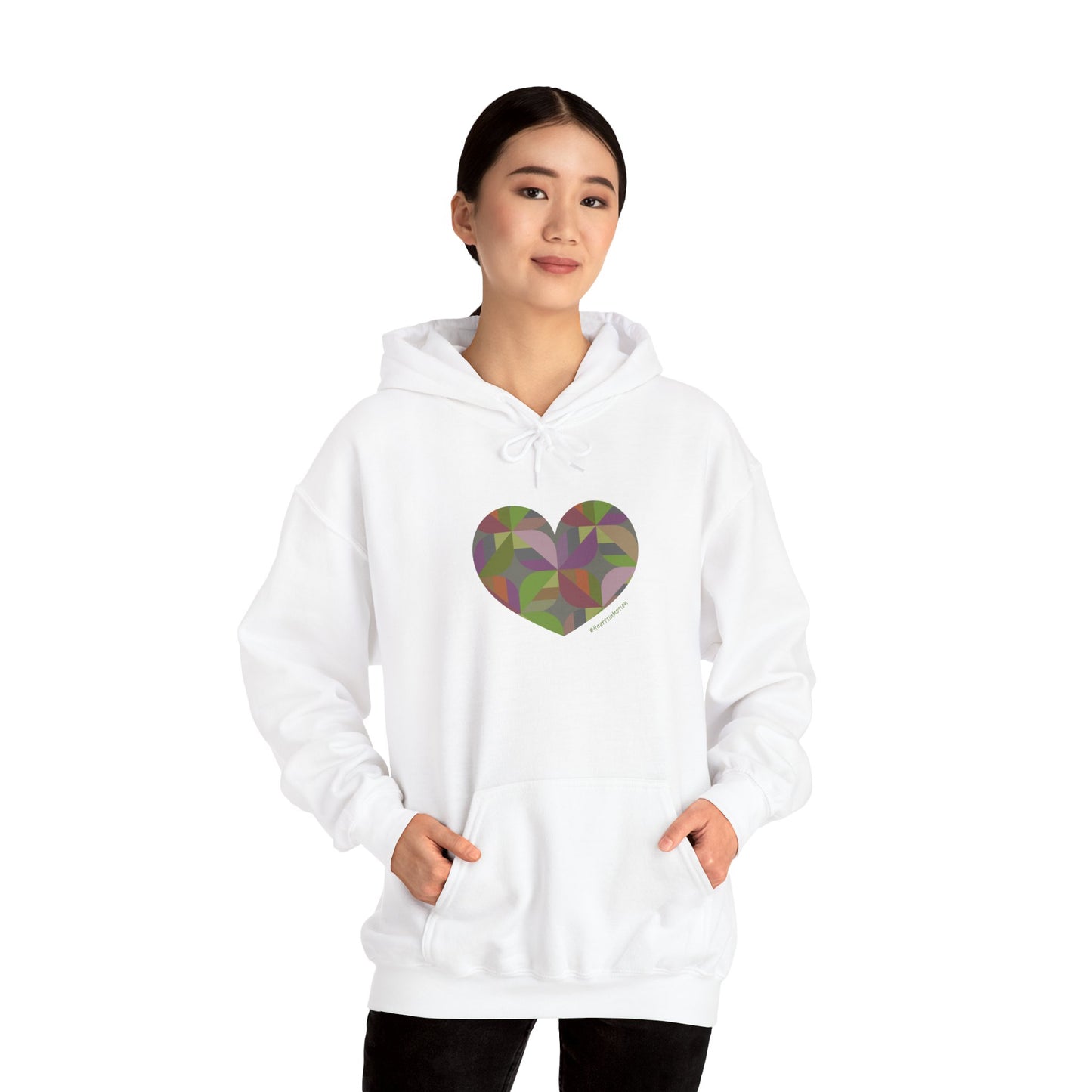 Heart Patterned Unisex Hooded Sweatshirt, Cozy Hoodie, #HeartsInMotion