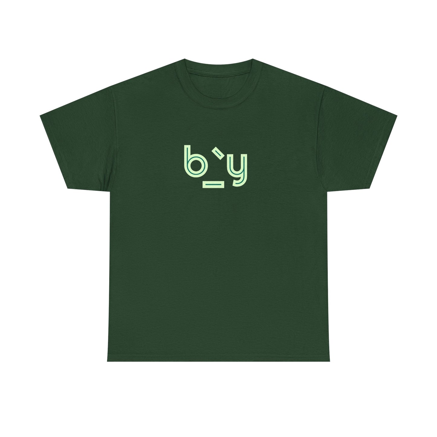 Unisex Heavy Cotton Tee with Minimalist Green Design - Streetwear Fashion