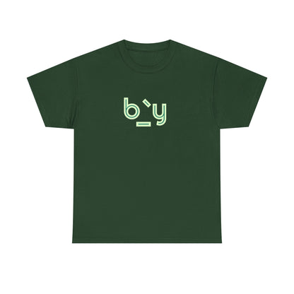 Unisex Heavy Cotton Tee with Minimalist Green Design - Streetwear Fashion