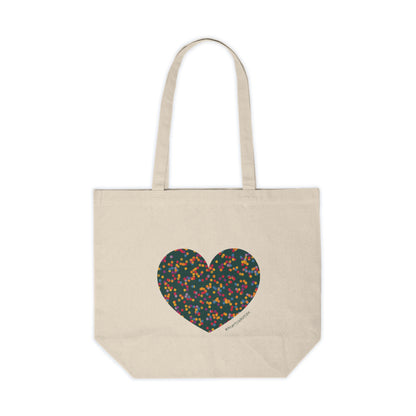 Colourful Heart Canvas Shopping Tote - Eco-Friendly Bag #HeartsInMotion