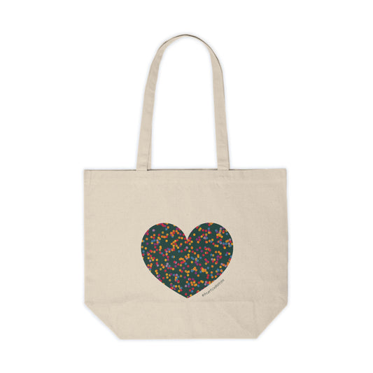 Colourful Heart Canvas Shopping Tote - Eco-Friendly Bag #HeartsInMotion