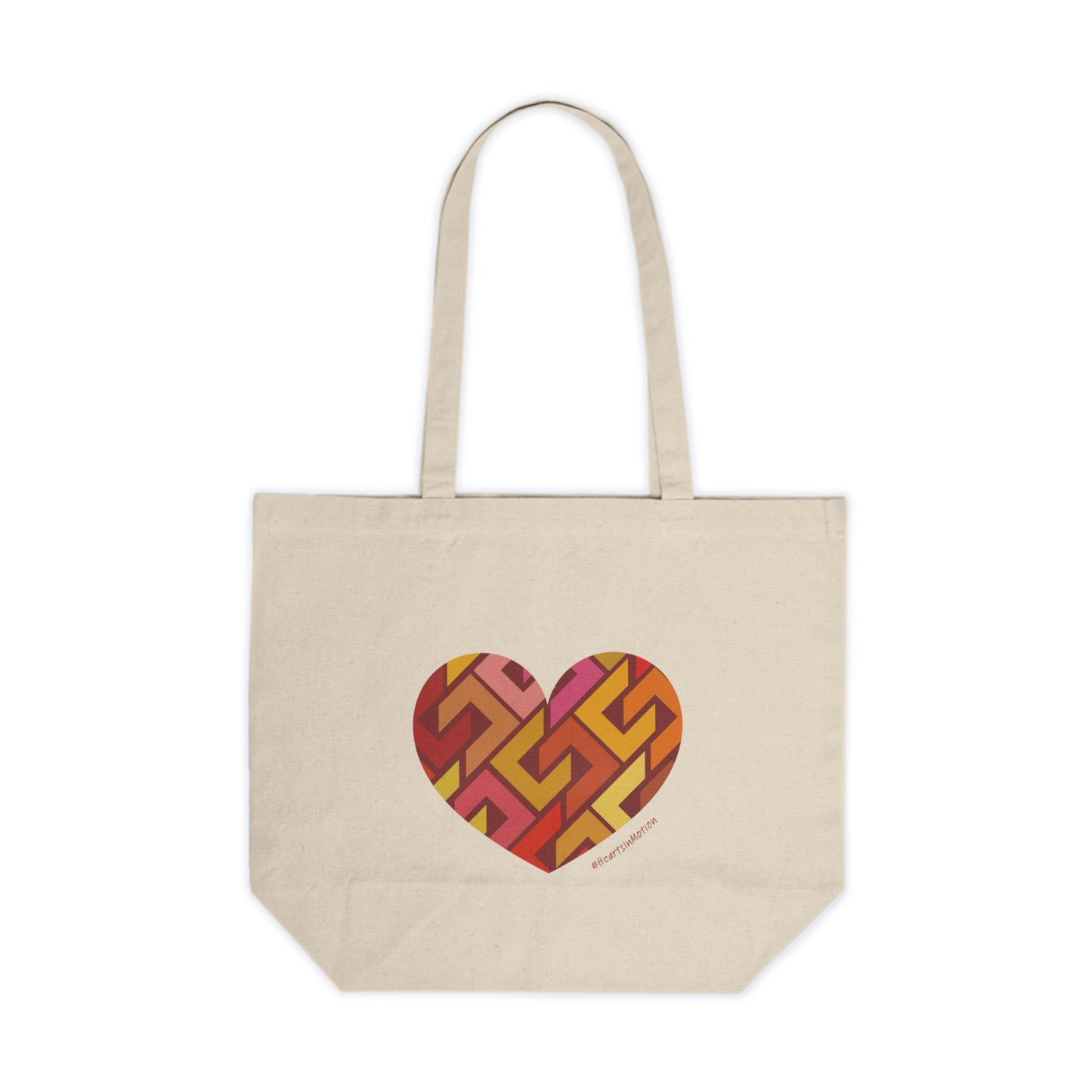 Colourful Heart Pattern Canvas Shopping Tote- Eco-Friendly Bag - #HeartsInMotion