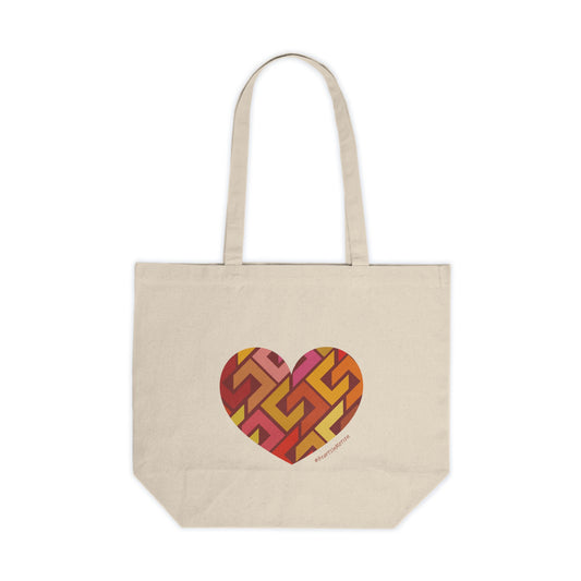 Colourful Heart Pattern Canvas Shopping Tote- Eco-Friendly Bag - #HeartsInMotion