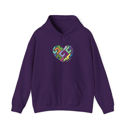 Colourful Heart Design Unisex Hoodie, Casual Layer - #HeartsInMotion