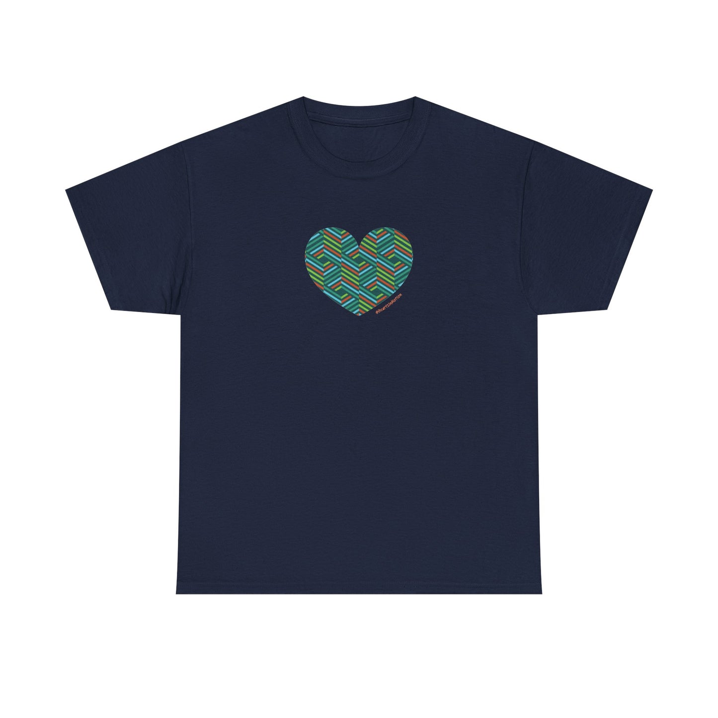 Colourful Heart Unisex Heavy Cotton Tee | Casual Gift, #HeartsInMotion