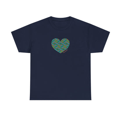 Colourful Heart Unisex Heavy Cotton Tee | Casual Gift, #HeartsInMotion