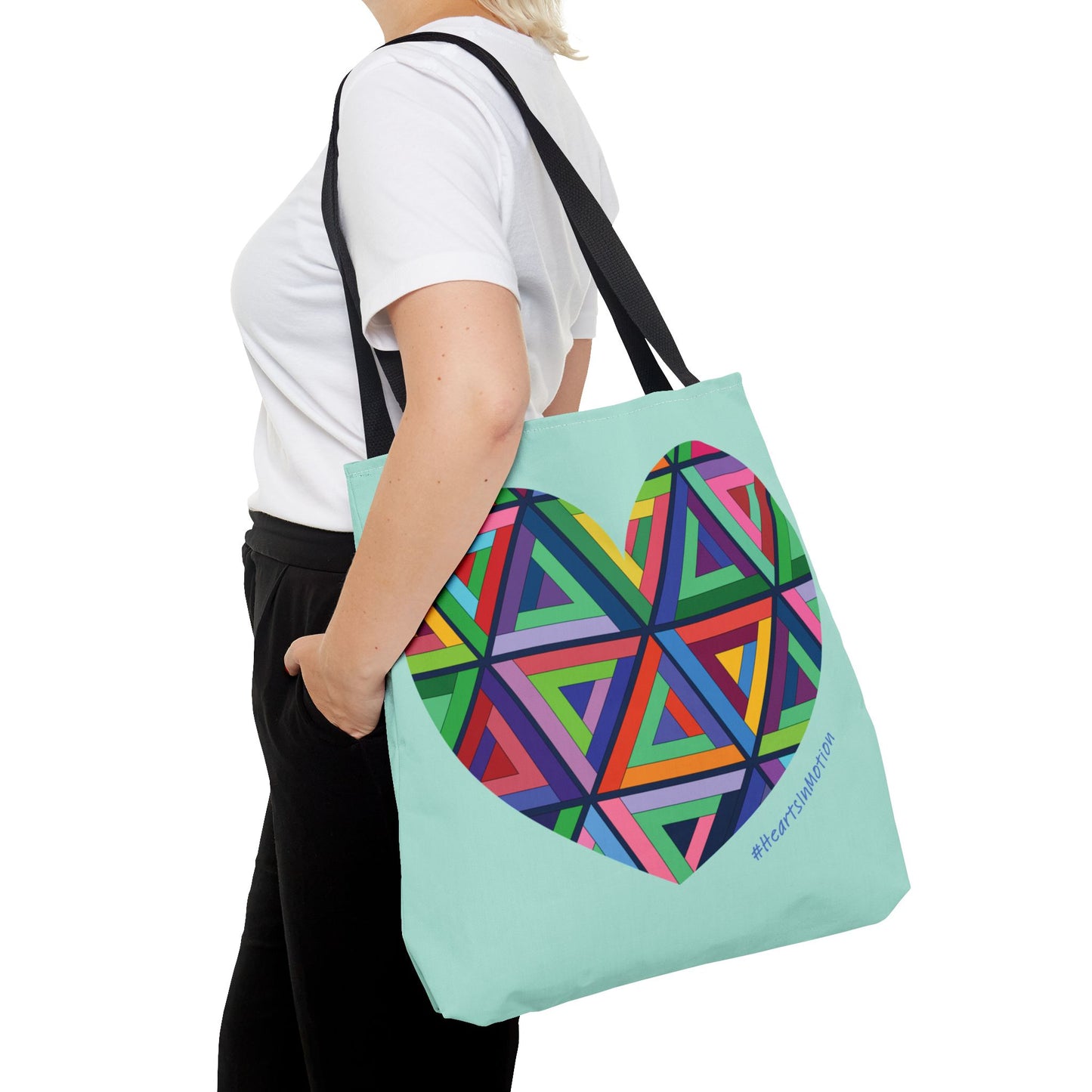 Colourful Heart Tote Bag, Cute Eco-Friendly Shopping Bag, #HeartsInMotion
