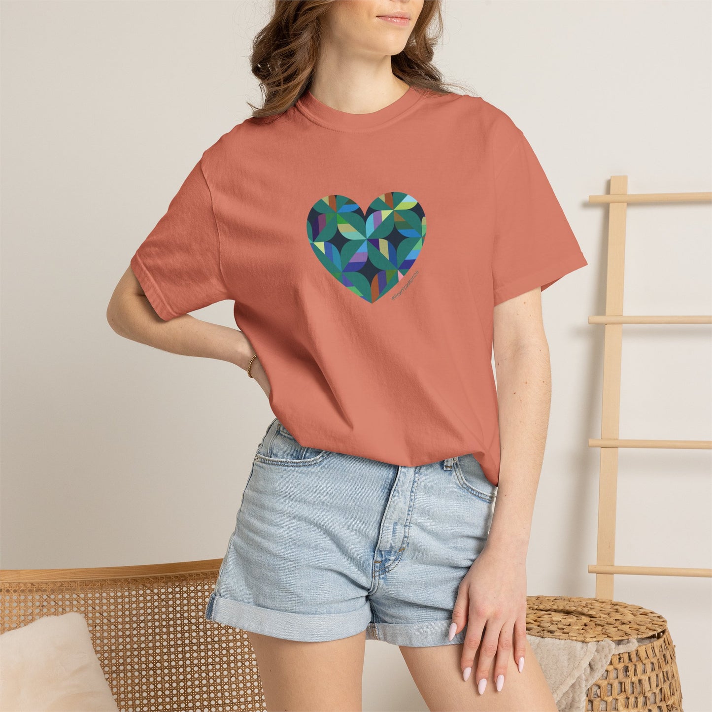 Colourful Heart T-Shirt, Gift for Her, Heart Design T-Shirt, #HeartsInMotion