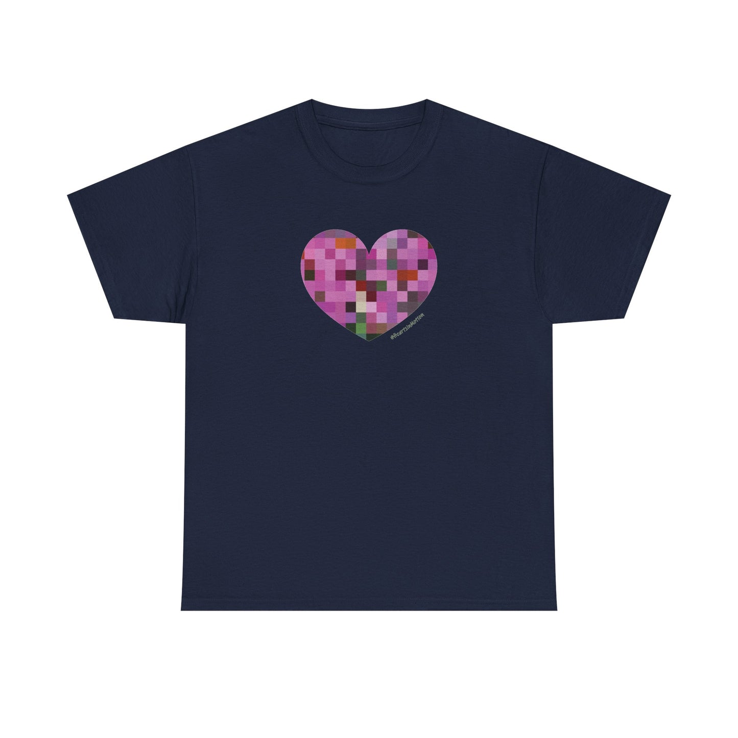 Pixel Heart Mosaic Unisex Heavy Cotton Tee - Colorful Love Shirt