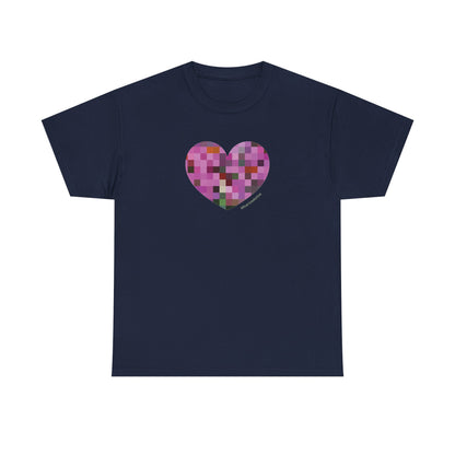 Pixel Heart Mosaic Unisex Heavy Cotton Tee - Colorful Love Shirt