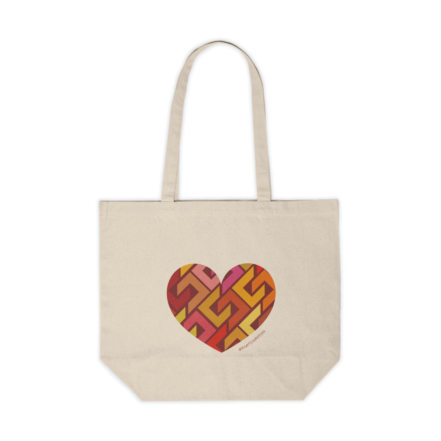 Colourful Heart Pattern Canvas Shopping Tote- Eco-Friendly Bag - #HeartsInMotion