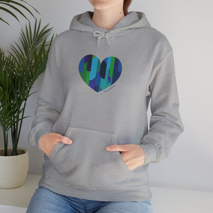Patterned Heart Sweatshirt, Cozy Hoodie - #HeartsInMotion