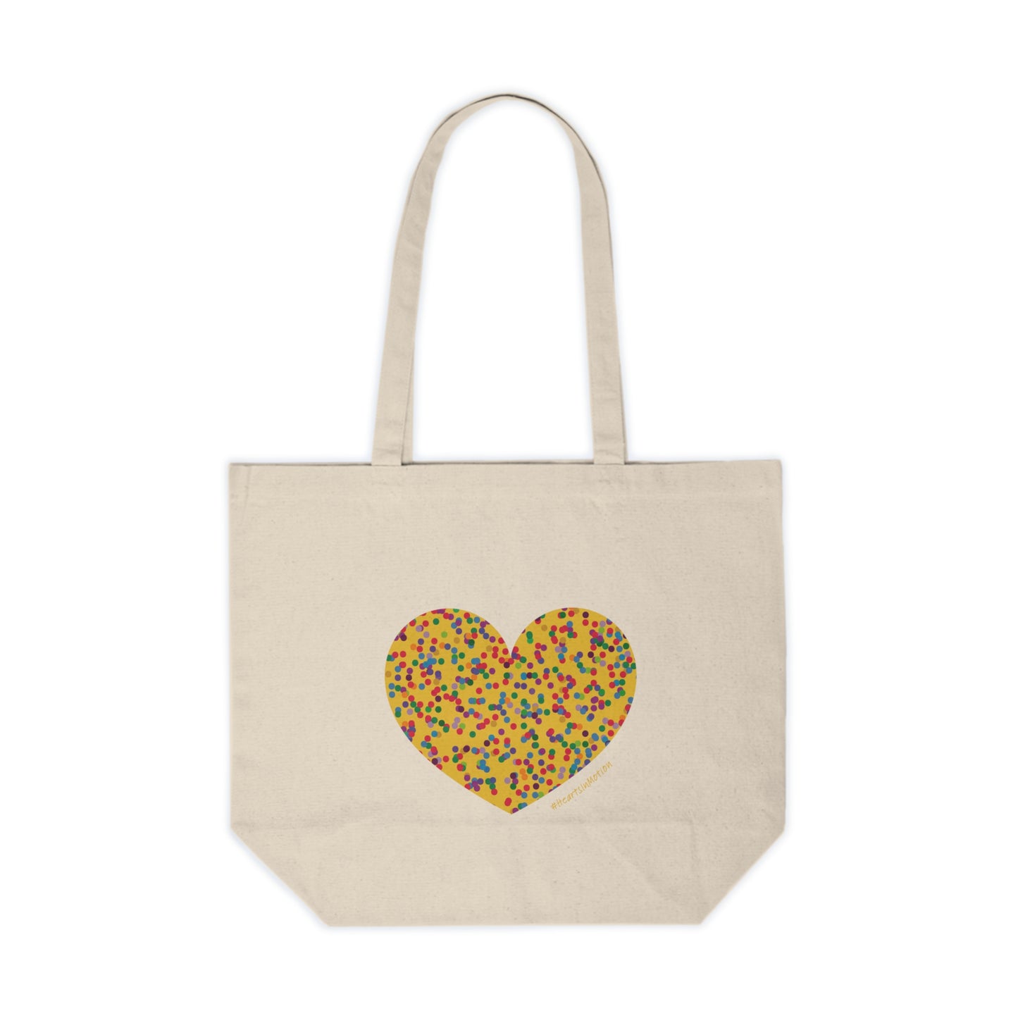 Colourful Dot Heart Canvas Shopping Tote - #HeartsInMotion