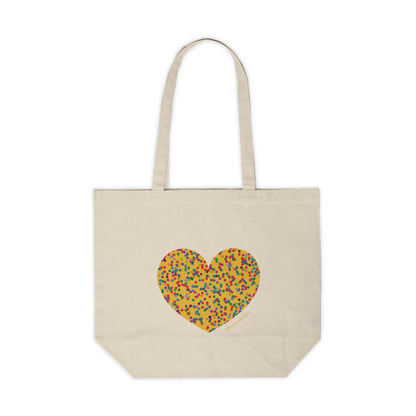 Colourful Dot Heart Canvas Shopping Tote - #HeartsInMotion