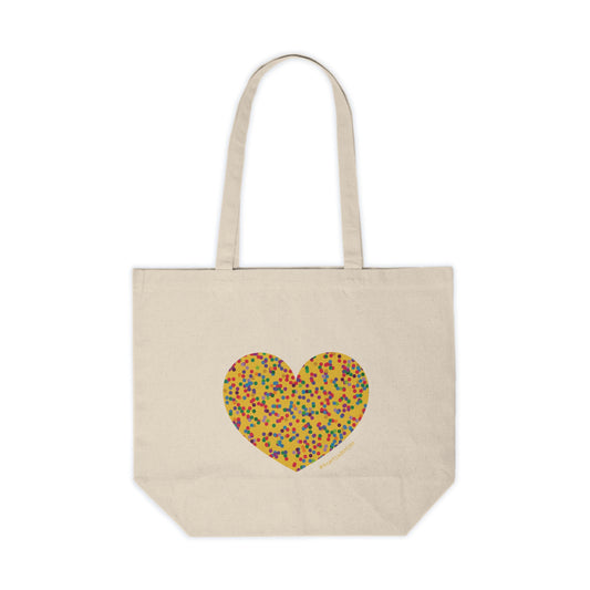 Colourful Dot Heart Canvas Shopping Tote - #HeartsInMotion