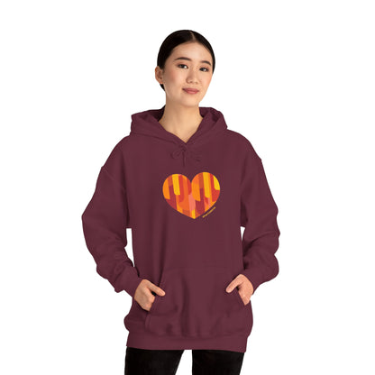 Patterned Heart Unisex Hoodie – Cozy & Colourful #HeartsInMotion