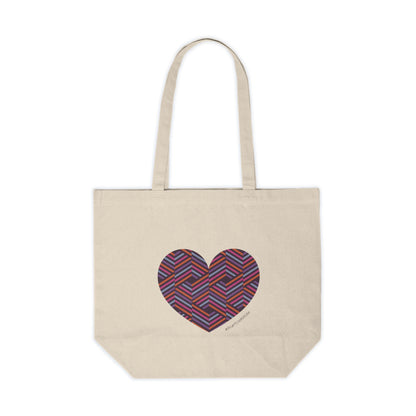 Heart Patterned Canvas Shopping Tote | Eco-Friendly Bag, Beach, #HeartsInMotion