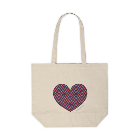 Heart Patterned Canvas Shopping Tote | Eco-Friendly Bag, Beach, #HeartsInMotion