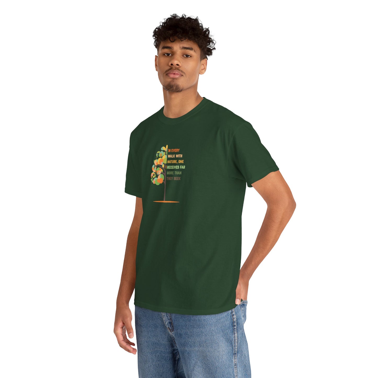Nature-Inspired Unisex Heavy Cotton Tee, Gift for Nature Lovers